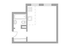 Планировка квартиры студии, 27,8 м2