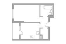 Планировка 1-комнатной квартиры, 36 м2