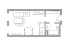 Планировка квартиры студии, 25 м2