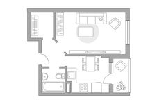 Планировка 1-комнатной квартиры, 35,3 м2