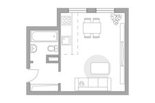 Планировка квартиры студии, 27,9 м2