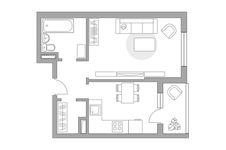 Планировка 2-комнатной квартиры, 52 м2