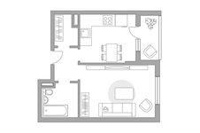 Планировка 2-комнатной квартиры, 56,6 м2
