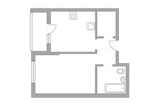 Планировка 1-комнатной квартиры, 39 м2