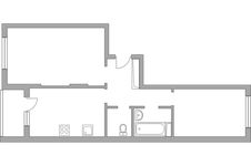 Планировка 2-комнатной квартиры, 51,4 м2