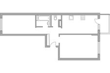 Планировка 2-комнатной квартиры, 54,1 м2