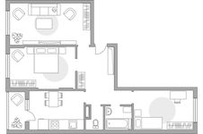 Планировка 3-комнатной квартиры, 71,1 м2