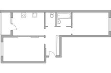 Планировка 2-комнатной квартиры, 54,7 м2