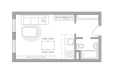 Планировка квартиры студии, 26,4 м2