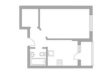 Планировка 1-комнатной квартиры, 35,6 м2