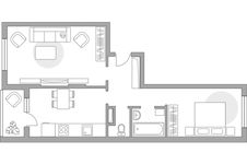 Планировка 2-комнатной квартиры, 51,3 м2
