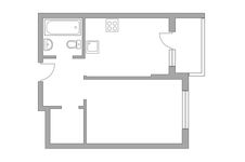 Планировка 1-комнатной квартиры, 34,7 м2