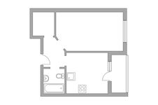 Планировка 1-комнатной квартиры, 39,8 м2