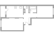 Планировка 2-комнатной квартиры, 54,8 м2