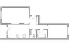 Планировка 2-комнатной квартиры, 51 м2