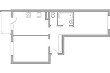 Планировка 2-комнатной квартиры, 50,8 м2