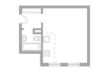 Планировка квартиры студии, 27,9 м2