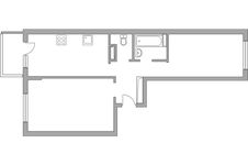 Планировка 2-комнатной квартиры, 54 м2
