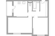 Планировка 2-комнатной квартиры, 56,8 м2