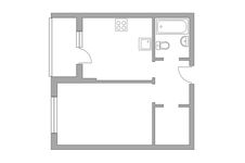 Планировка 1-комнатной квартиры, 35,2 м2
