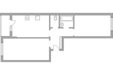 Планировка 2-комнатной квартиры, 60,6 м2
