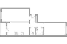 Планировка 2-комнатной квартиры, 61,3 м2