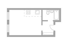 Планировка квартиры студии, 23,7 м2