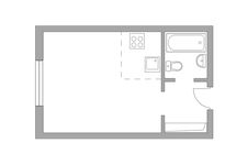 Планировка квартиры студии, 23,8 м2