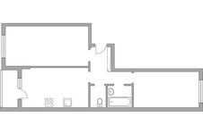 Планировка 2-комнатной квартиры, 60,1 м2