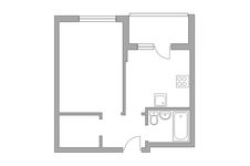 Планировка 1-комнатной квартиры, 33,2 м2