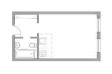 Планировка квартиры студии, 26,6 м2