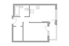 Планировка 1-комнатной квартиры, 35,9 м2