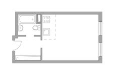 Планировка квартиры студии, 26 м2