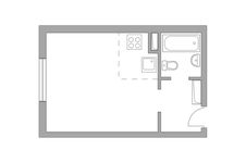 Планировка квартиры студии, 24,9 м2