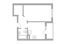 Планировка 1-комнатной квартиры, 39,6 м2