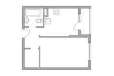 Планировка 1-комнатной квартиры, 33,5 м2