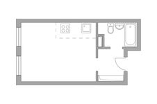 Планировка квартиры студии, 23,3 м2