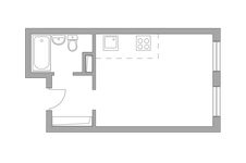 Планировка квартиры студии, 23 м2