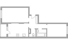 Планировка 2-комнатной квартиры, 51 м2