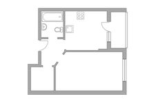 Планировка 1-комнатной квартиры, 37,2 м2