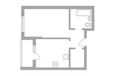 Планировка 1-комнатной квартиры, 37,1 м2