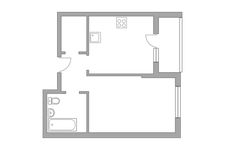 Планировка 1-комнатной квартиры, 39,1 м2