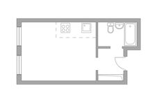 Планировка квартиры студии, 23,4 м2