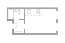 Планировка квартиры студии, 23,7 м2