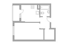 Планировка 1-комнатной квартиры, 36,9 м2