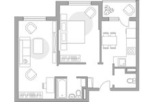 Планировка 2-комнатной квартиры, 52,1 м2