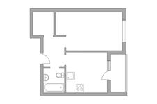 Планировка 1-комнатной квартиры, 39,8 м2