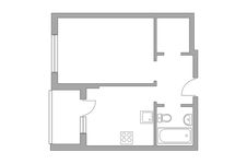 Планировка 1-комнатной квартиры, 33,3 м2