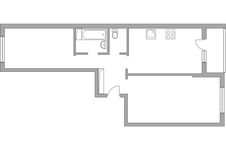 Планировка 2-комнатной квартиры, 60,8 м2