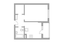 Планировка 1-комнатной квартиры, 38,6 м2